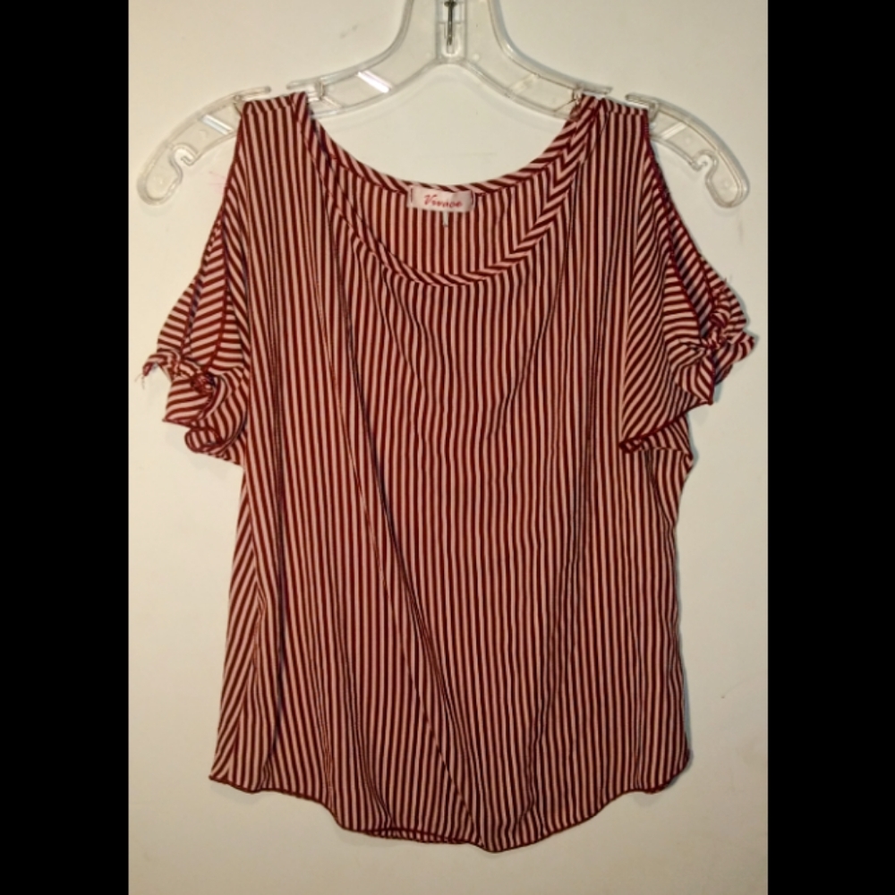 Vivace cold shoulder tie blouse